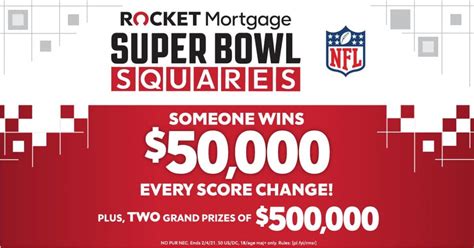 rocket mortgage sweepstakes 2023|quicken loans super bowl square.